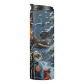 German Shepherd Dog Riding Motorrad Weihnachten Thermosbecher (Nach rechts gedreht)