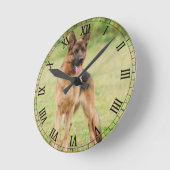 German shepherd dog runde wanduhr (Winkel)
