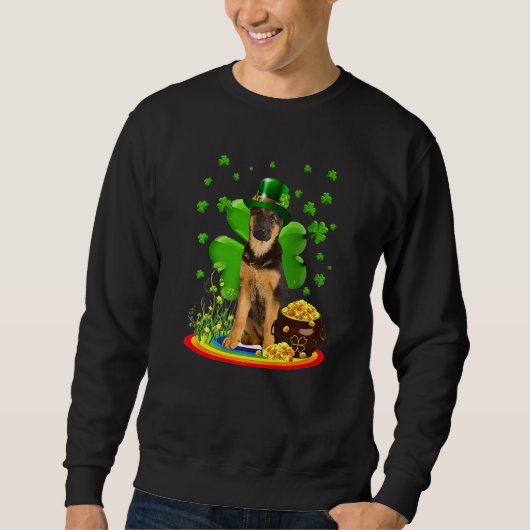 German Shepherd Dog Shamrock St Patricks Day Dog I Sweatshirt (Vorderseite)