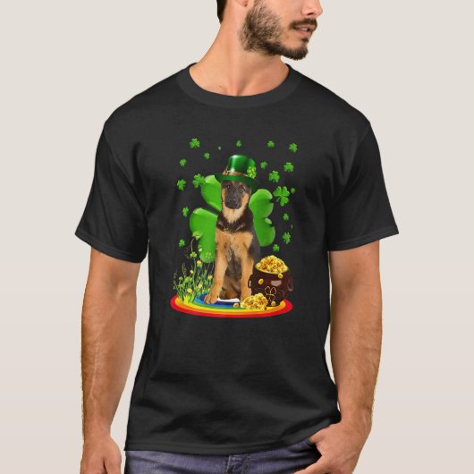 German Shepherd Dog Shamrock St Patricks Day Dog I T-Shirt (Vorderseite)