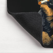 German Shepherd Dog Smoking Cigarette Whisky Lover Mousepad (Ecke)