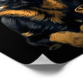 German Shepherd Dog Smoking Cigarette Whisky Lover Poster (Ecke)