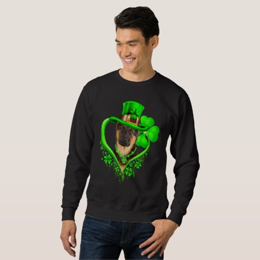 German Shepherd Dog St Patricks Day Lover Irish Sh Sweatshirt (Vorne ganz)