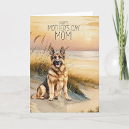 German Shepherd Dog Sunset Beach Mother's Day Feiertagskarte