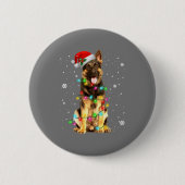 German Shepherd Dog Tree Christmas Sweater Xmas Button (Vorderseite)