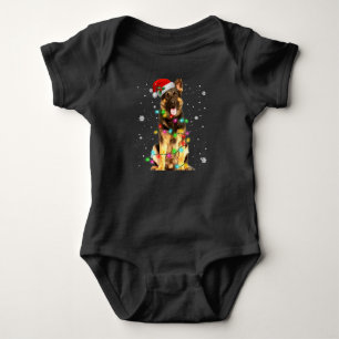 German Shepherd Dog Tree Christmas Sweater Xmas Do Baby Strampler
