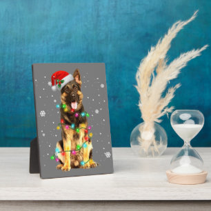 German Shepherd Dog Tree Christmas Sweater Xmas Do Fotoplatte
