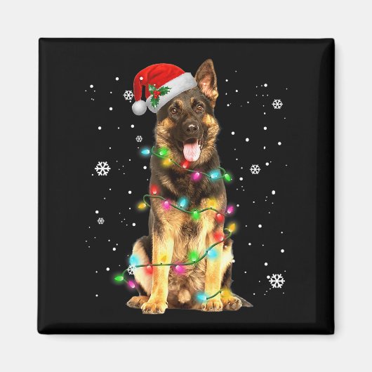 German Shepherd Dog Tree Christmas Sweater Xmas Do Magnet (Vorne)