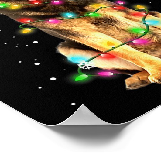 German Shepherd Dog Tree Christmas Sweater Xmas Do Poster (Ecke)