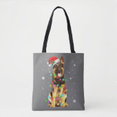 German Shepherd Dog Tree Christmas Sweater Xmas Do Tasche (Vorderseite)