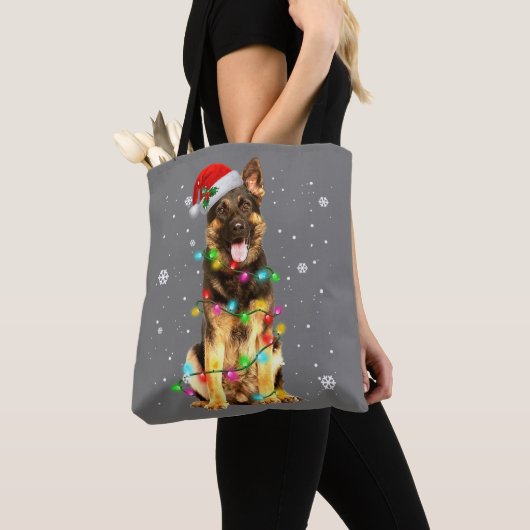 German Shepherd Dog Tree Christmas Sweater Xmas Do Tasche (Von Nahem)