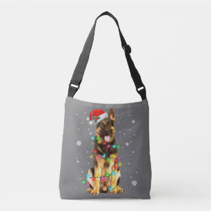German Shepherd Dog Tree Christmas Sweater Xmas Do Tragetaschen Mit Langen Trägern