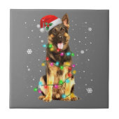 German Shepherd Dog Tree Christmas Sweater Xmas Fliese (Vorderseite)