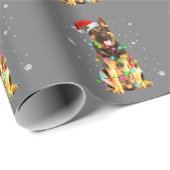 German Shepherd Dog Tree Christmas Sweater Xmas Geschenkpapier (Rolleneckpunkt)