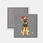 German Shepherd Dog Tree Christmas Sweater Xmas Magnet (Vorderseite/Rückseite)