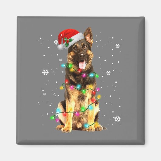 German Shepherd Dog Tree Christmas Sweater Xmas Magnet (Vorne)