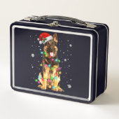 German Shepherd Dog Tree Christmas Sweater Xmas Metall Brotdose (Vorderseite)