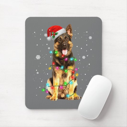German Shepherd Dog Tree Christmas Sweater Xmas Mousepad (Mit Mouse)