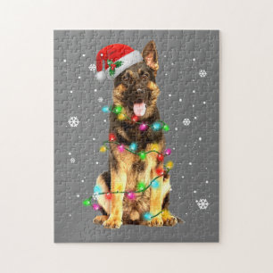 German Shepherd Dog Tree Christmas Sweater Xmas Puzzle