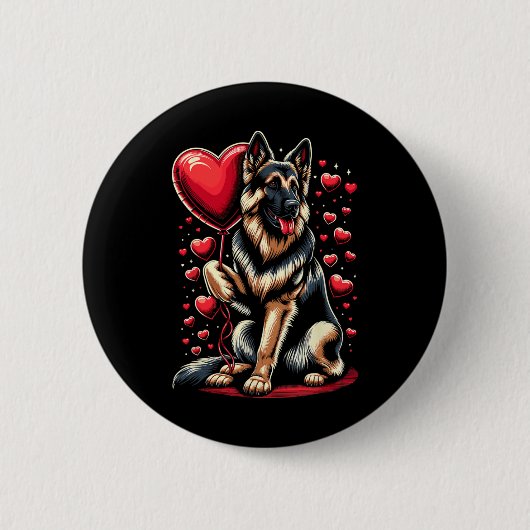 German Shepherd Dog Valentine's Day Dog Owner Vale Button (Vorderseite)