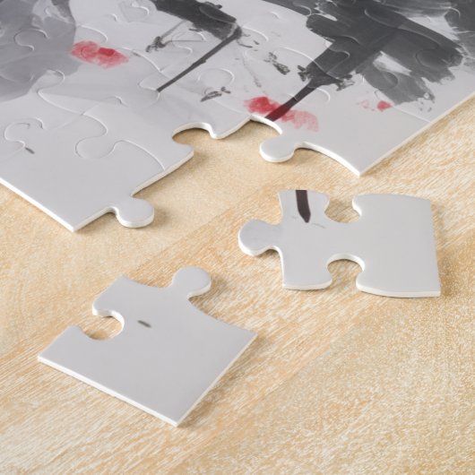 German Shepherd Dog Valentine's Day Red Bow Puzzle (Seite)