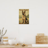 German Shepherd Dog Vintage Art Poster (Küche)
