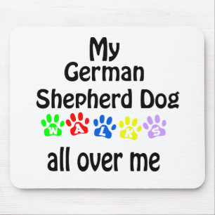 German Shepherd Dog Walks Design Mousepad