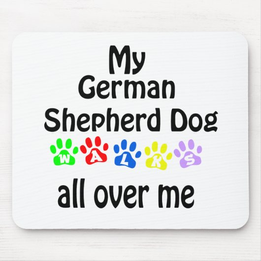 German Shepherd Dog Walks Design Mousepad (Vorne)