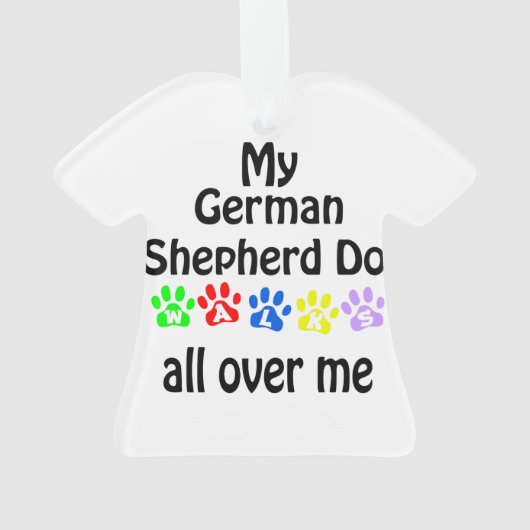 German Shepherd Dog Walks Design Ornament (Rückseite)