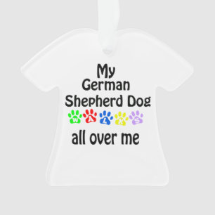 German Shepherd Dog Walks Design Ornament