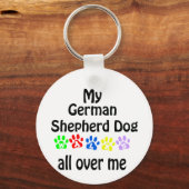 German Shepherd Dog Walks Design Schlüsselanhänger (Vorderseite)