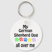 German Shepherd Dog Walks Design Schlüsselanhänger (Rückseite)
