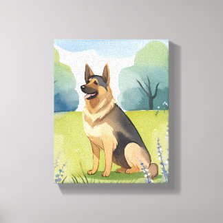German Shepherd | Dog Watercolor Painting Leinwanddruck