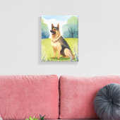 German Shepherd | Dog Watercolor Painting Leinwanddruck (Insitu (Wohnzimmer))