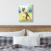 German Shepherd | Dog Watercolor Painting Leinwanddruck (Insitu (Schlafzimmer))