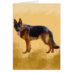 German Shepherd Dog Watercolor Portrait