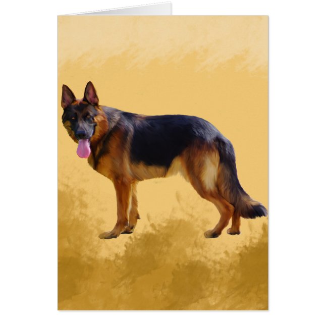 German Shepherd Dog Watercolor Portrait (Vorne)