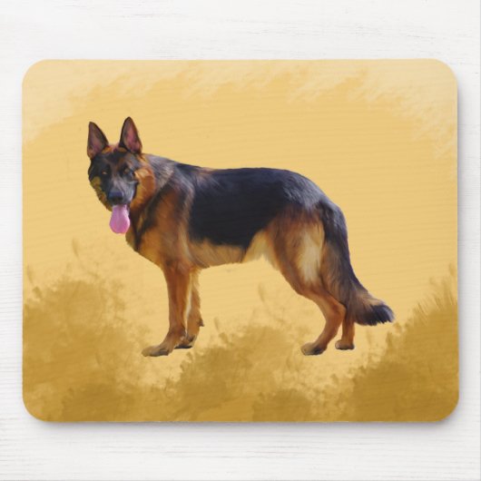 German Shepherd Dog Watercolor Portrait Mousepad (Vorne)