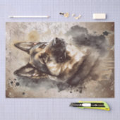 German Shepherd Dog Watercolor Seidenpapier (Handwerk)
