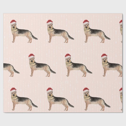 German Shepherd Dog Weihnachts-Weihnachtsmannmütze Geschenkpapier (Flach)