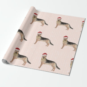 German Shepherd Dog Weihnachts-Weihnachtsmannmütze Geschenkpapier