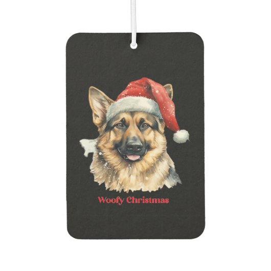 German Shepherd Dog Xmas Christmas Gift Ideas Woof Autolufterfrischer (Vorderseite)