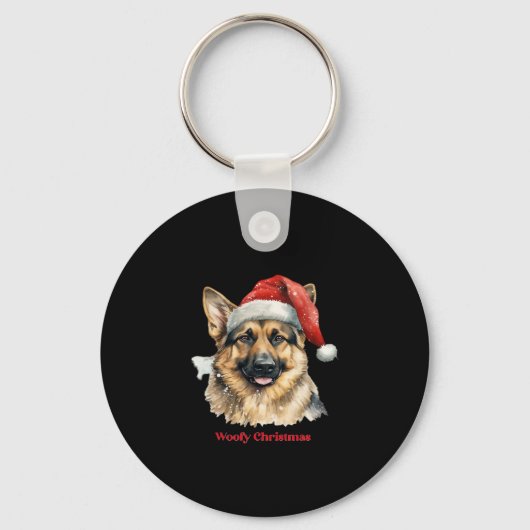 German Shepherd Dog Xmas Weihnachtsgeschenke Ideen Schlüsselanhänger (Vorderseite)