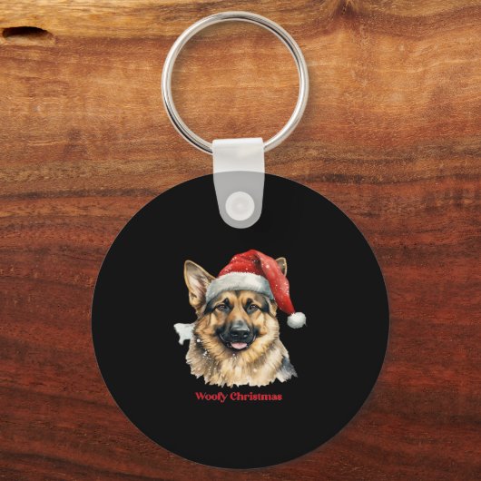 German Shepherd Dog Xmas Weihnachtsgeschenke Ideen Schlüsselanhänger (Vorderseite)