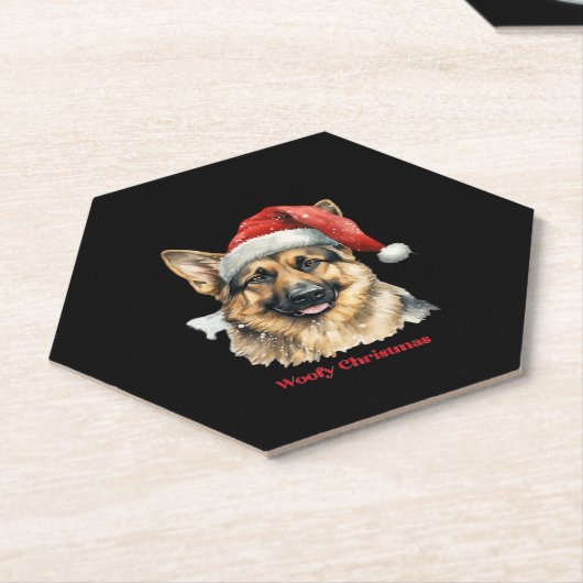 German Shepherd Dog Xmas Weihnachtsgeschenke Ideen Untersetzer (angewinkelt)