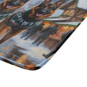German Shepherd Dogs Christmas Snow Holiday Schneidebrett (Ecke)
