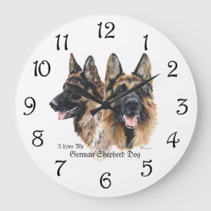 German Shepherd Dogs Große Wanduhr