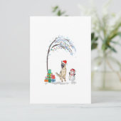 German Shepherd Dogs Merry Christmas Winter Tree RSVP Karte (Stehend Vorderseite)