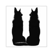 German Shepherd Double Silhouette Gummistempel (Prägung)