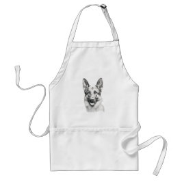 German Shepherd Drawing Portrait Apron | Dog Lover Schürze